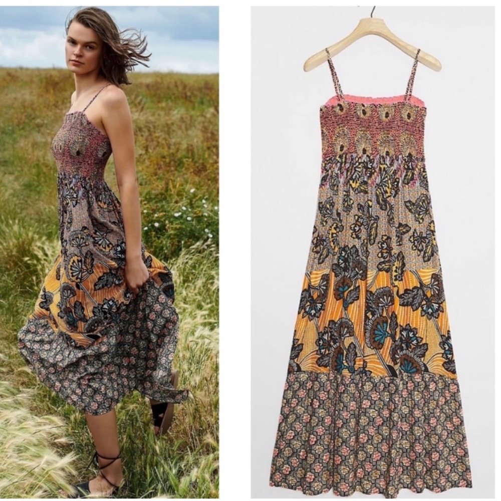 Anthropologie Smocked Maxi Dress